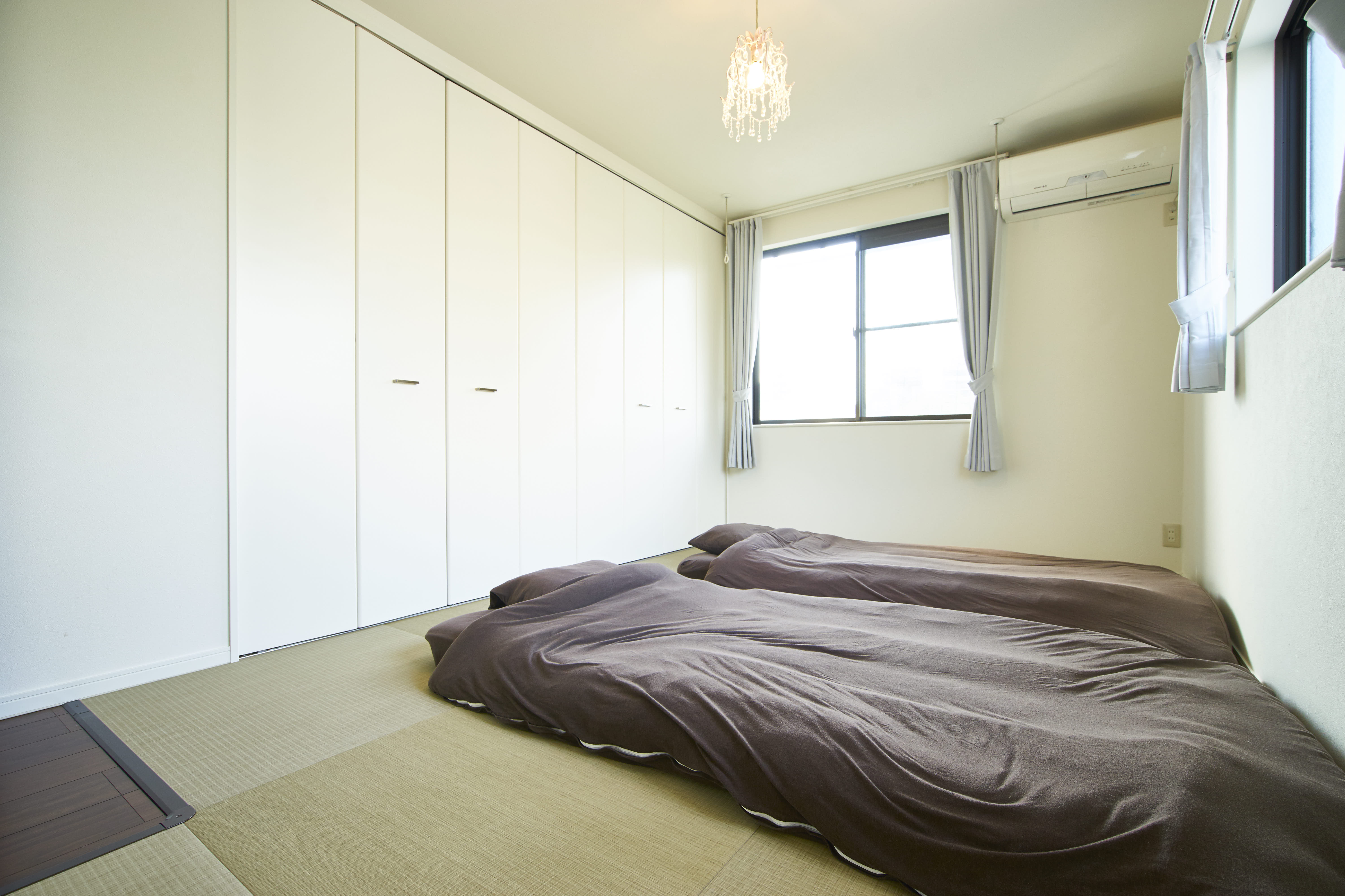 Japanese futon room on tatami
